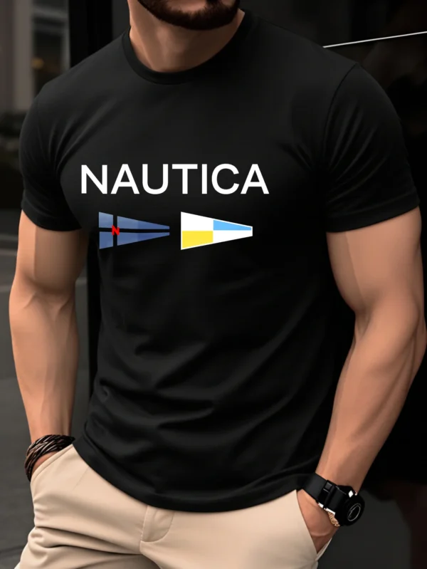 Men's T-shirt -Summer Short Sleeve Lightweight Top -Trendy, Fashionable, Breathable, Comfortable, Versatile -Simple Letter Print