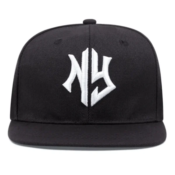 Men's and women's flat brimmed hatsStreet Embroidery Letter NYHip hop flat brimmed hat with adjustable styleFashionable